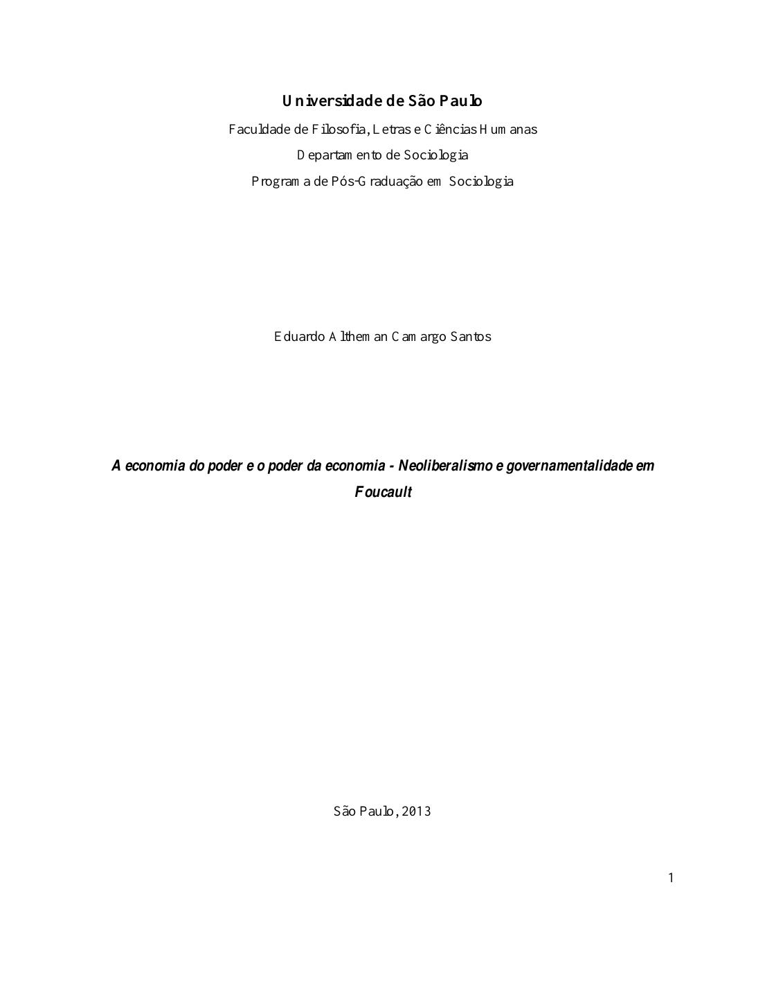 Title page of A economia do poder e o poder da economia