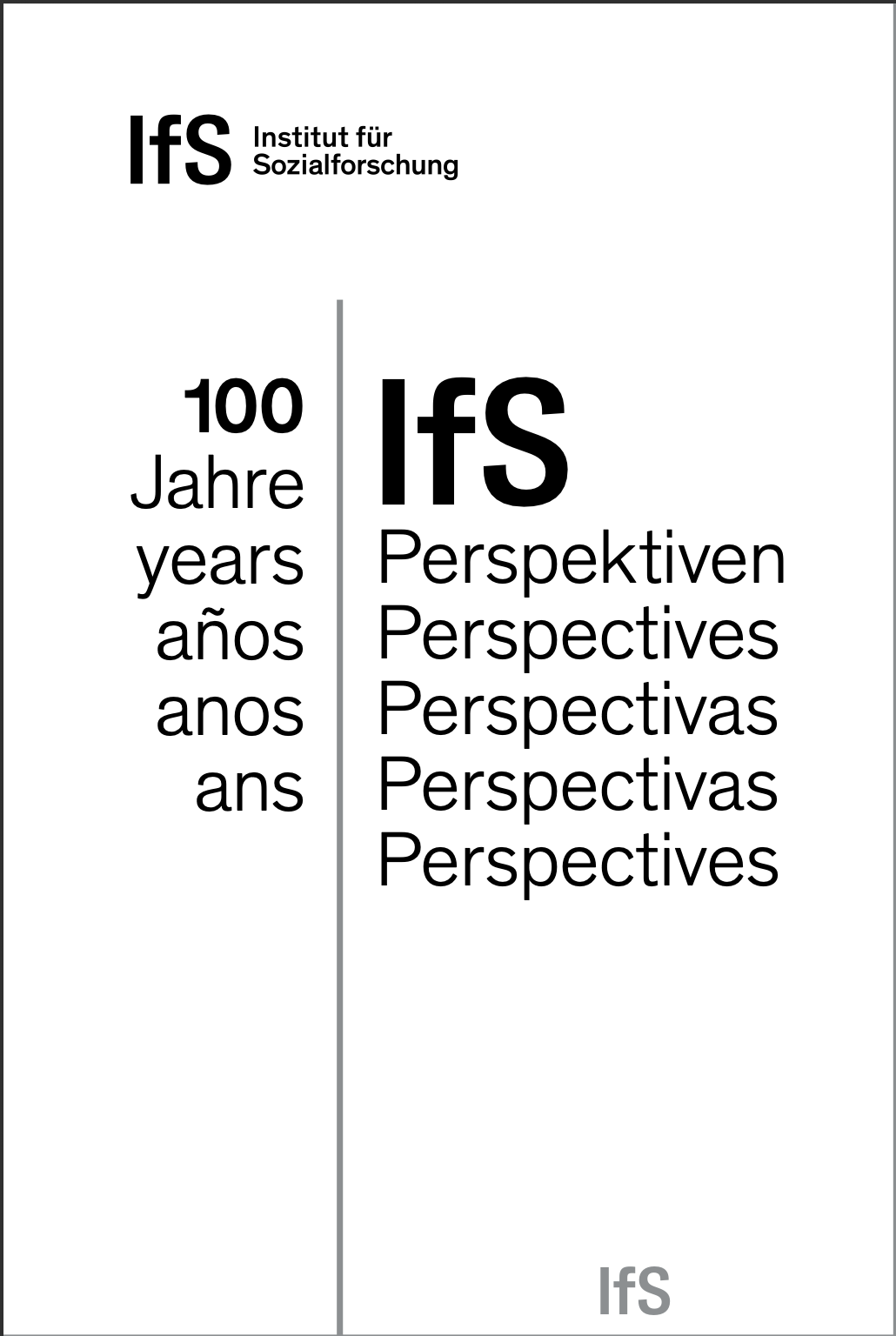 Cover or institutional image for 100 anos do IfS — Perspectivas